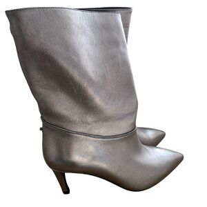 Rudsak Taya Silver Mid Calf Heeled Boots Size 36